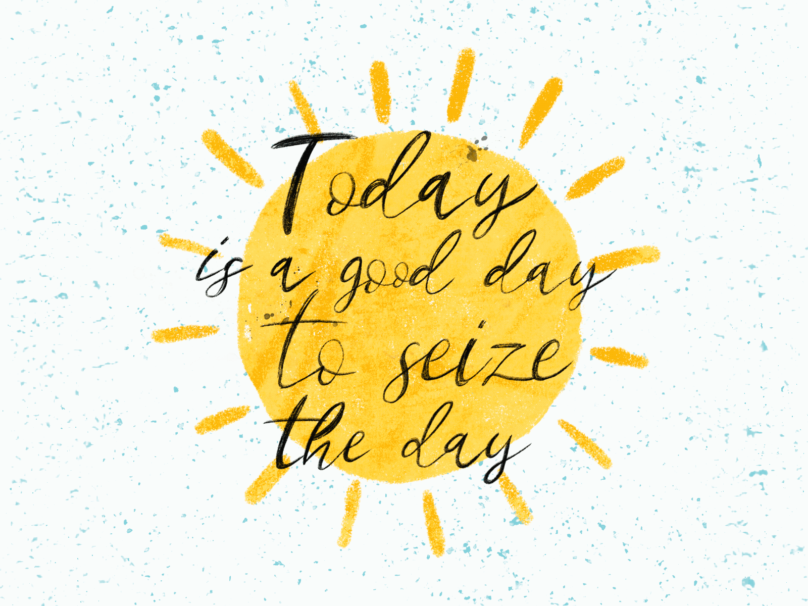Seize the Day calligraphy gif illustration illustrator motivational procreate sun sunshine