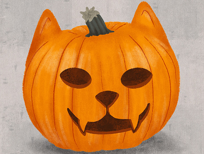Pumpkin Cat autumn cat childrens book illustration childrens illustration halloween illustration illustrator october orange procreate pumpkin
