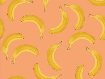 Banana on Orange Repeating Pattern