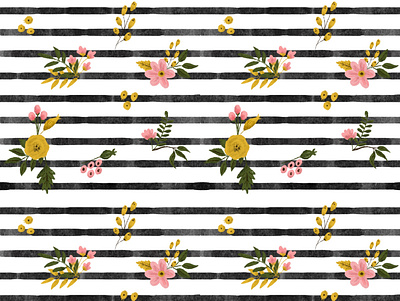 Stripes and Flowers fabric flower illustration flowers gift wrap illustration illustrator pattern spd stripes surface pattern design wrapping paper
