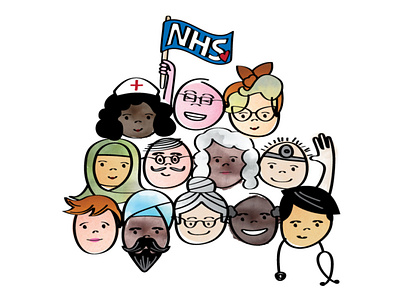 We Love our NHS! character design characters charity childrens book childrens book illustration covid 19 doctor faces hospital illustration illustrator nhs nurse