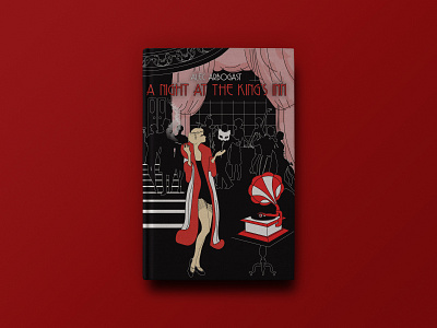 The Night At The King's Inn art deco book cover graphic design hand drawn illustration