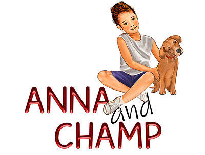 Anna and Champ book cover digital painting graphic design illustration