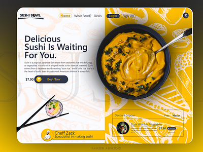 Sushi Restrurant web landing page.