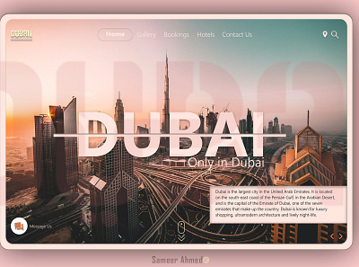 Dubai Travel Web LAnding Page.