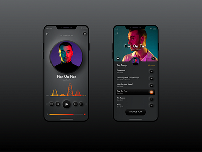 🌚 Dark Mode Music Player App - UI Design by Petra on Dribbble