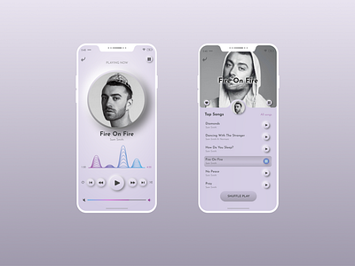 🌞 Light Mode Music Player App - IU Design