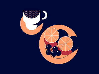 Breakfast 2d breakfast coffee fruit illustration vacation vector