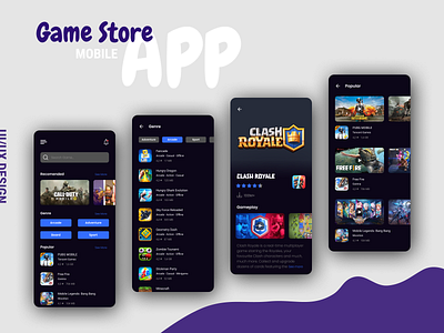Game Store app store dark app dark ui mobile mobile app mobile app design mobile design mobile ui