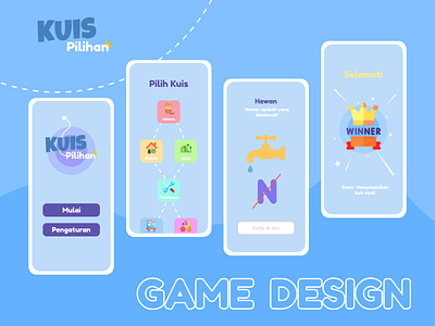 Game Kuis blue blue and white game games gaming gaming app mobile mobile app mobile design mobile ui white