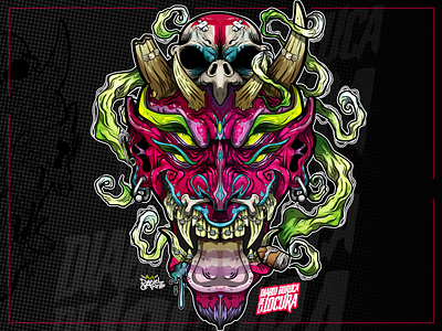 Mascara Boruca de la locura character design demons digitalart illustration ilustración poster stickers vector vector art