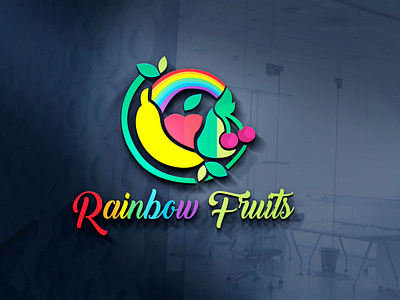 Rainbow fuits creative design flat logo logodesign minimal vector