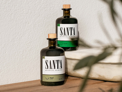 Santa - Botanical Olive Oil branding design graphic design label logo logodesign mediterranean olive oil packaging vector
