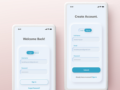 Login-Sign Up Screens app design typography ui ux