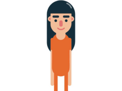 Orange Suit (F) character drawing flat design illustrator minimal prisoner