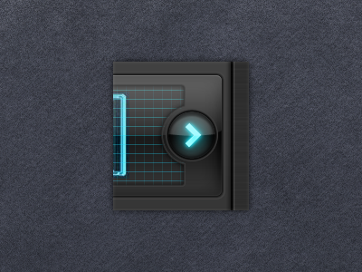 3D Extrusion Bitmap Library: Pressed Detail Disclosure Button ツ futuristic glow ipad iphone scifi