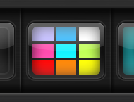 Holographium Color Settings Button ツ iphone app tactile design taptanium user interface