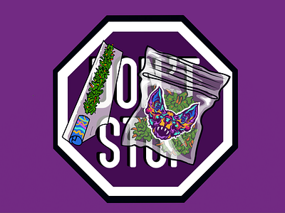 DON'T STOP sticker in purple