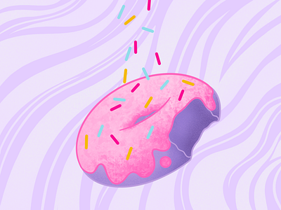 Petite donut in pink and liliac art drawing food foodillustrator illustration indesigm photoshop pink poster pricreate purple logo