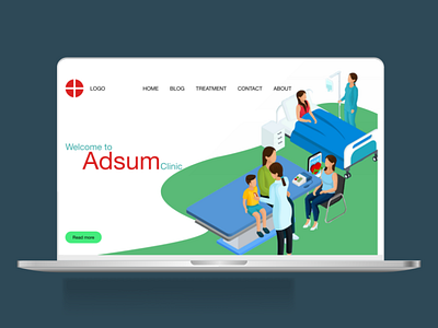 adsum clinic web page ui clinic web page landing page ui design ux design web design