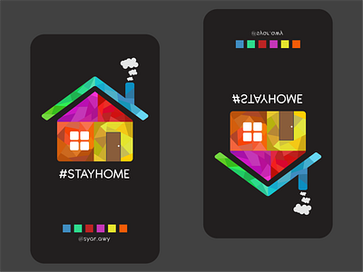 Stay Home Background design flat illustration minimal