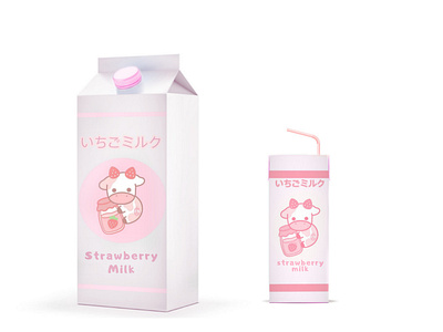 Strawberry milk box design by Moga Alin on Dribbble