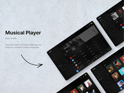 Musical Player 009 daily ui app app design dailyui design mobile design musical musical player player ui ux uxui uxui design