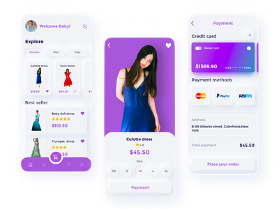 Cloth store app app clothstore design designer mobileapp mobiledesign ui ux womendresses