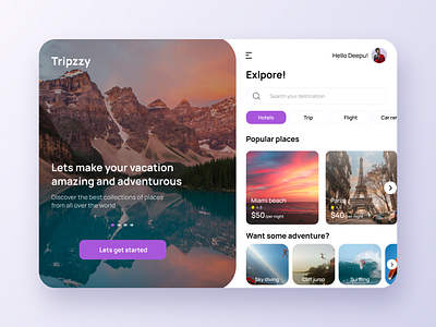 Tripzzy design designer trip tripbooking ui ux webapp webdesign