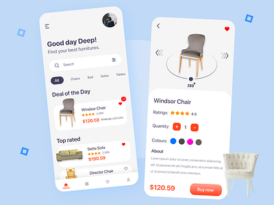 Furniture store app app design designer furniture icon mobileapp mobiledesign ui ux vector