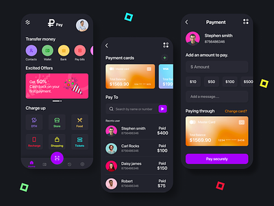P pay app design designer icon mobileapp mobiledesign money payment ui ux vector walletapp