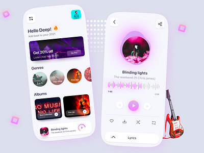 Music player app app design designer mobileapp mobiledesign ui ux