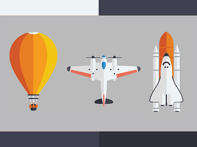 Evolution Of Air Space Transport adobe illustrator flat flat design icon icon design illustration illustrator vector