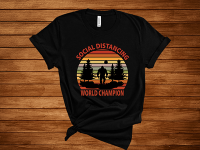 social distancing champion big foot etsy merch by amazon merch t shirt t shirt design teespring
