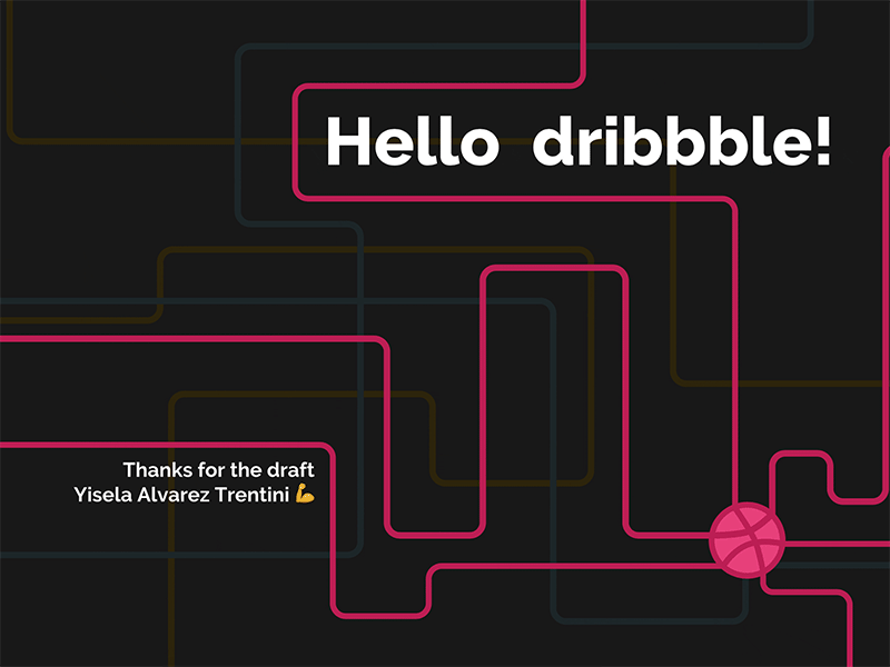 Hello dribbble 👋 animation dark debut dribbble flinto fun hello lines