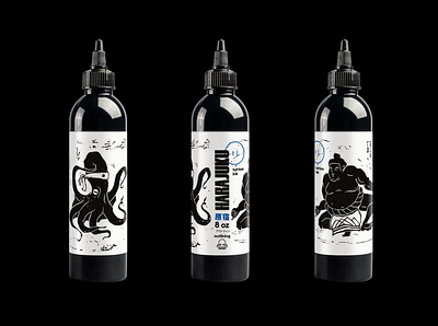 Harajuku — outlining bottle branding harajuku illustraion japan japanese tattoo label logo packaging tattoo