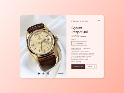 Daily UI 012 – eCommerce Product Page dailyui dailyui012 dailyuichallenge product page single item store ux watch watches