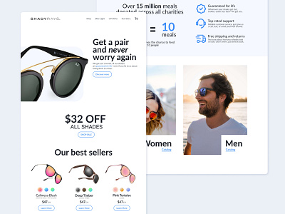 eCommerce Landing Page — Shady Rays Sunglasses Redesign