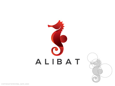 ALIBAT Branding branding design geometric design geometric logo gradient graphic design icon illustrator logo logo design seahorse vector