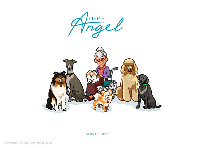 Little Angel Service Dogs design dog dogs granny graphic design illustration illustrator pet pets vector