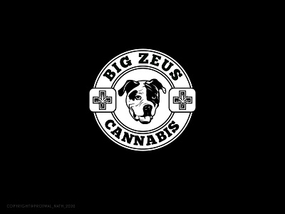 Big Zeus Cannabis Oil cannabis cbd oil dog emblem hemp illustrator logo logo design pet pets vector