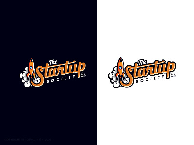 The Startup Society calligraphy graphic design illustrator logo logo design rocket smoke society startup typography vector