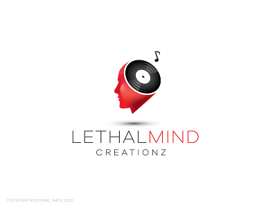 Lethal Mind Creationz brain face graphic design illustrator logo logo design mind record vector vinyl