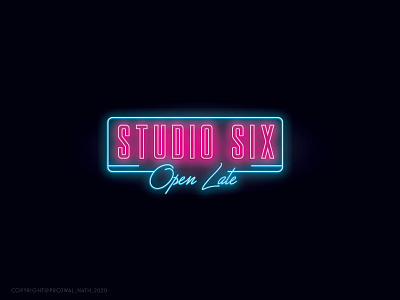 Studio Six club graphic design illustrator logo logo design neon light neon sign studio