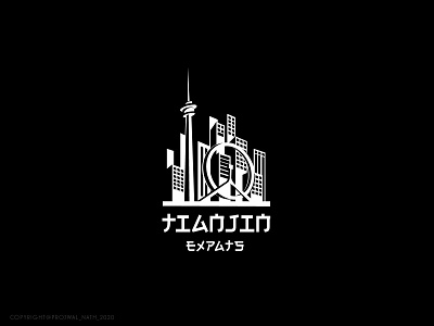 Tianjin Expats 3d black white branding china city graphic design illustrator light and shadow logo logo design skyline skyscraper tianjin vector