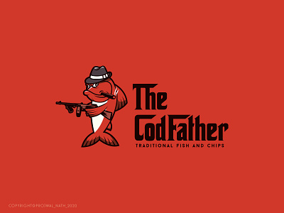 The Codfather branding chips design fish foodtruck godfather graphic design illustrator logo logo design mafia vector