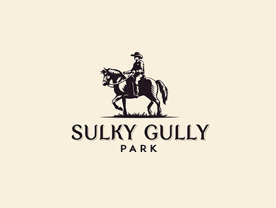 Sulky Gully Park branding cowboy design graphic design horse illustrator logo logo design park ride rider vector