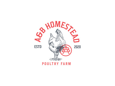 A&B HOMESTEAD Poultry Farm ab branding chicken design farm graphic design hen illustrator logo logo design poultry vector