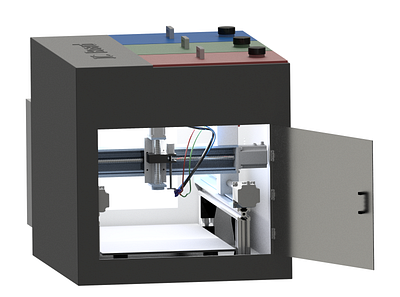 Mini Painting machine autodesk inventor design fusion 360 illustration rendering