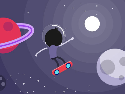 Teleporting Through Space character design flat design illustration space